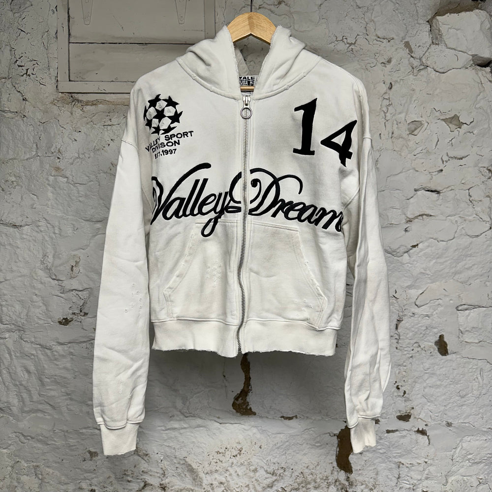 Vale Oreo Zip Up Hoodie White Sz S