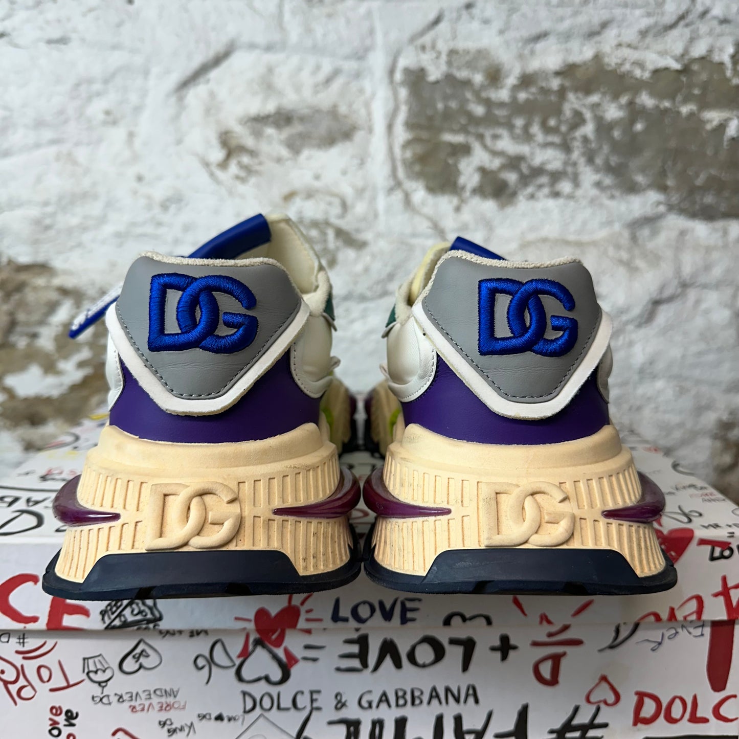 Dolce Gabbana Multicolor Air Master White Sneaker Sz 11 (44)