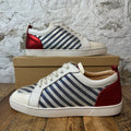 Christian Louboutin Blue Silver Stripe White Sneaker Sz 13 (46)