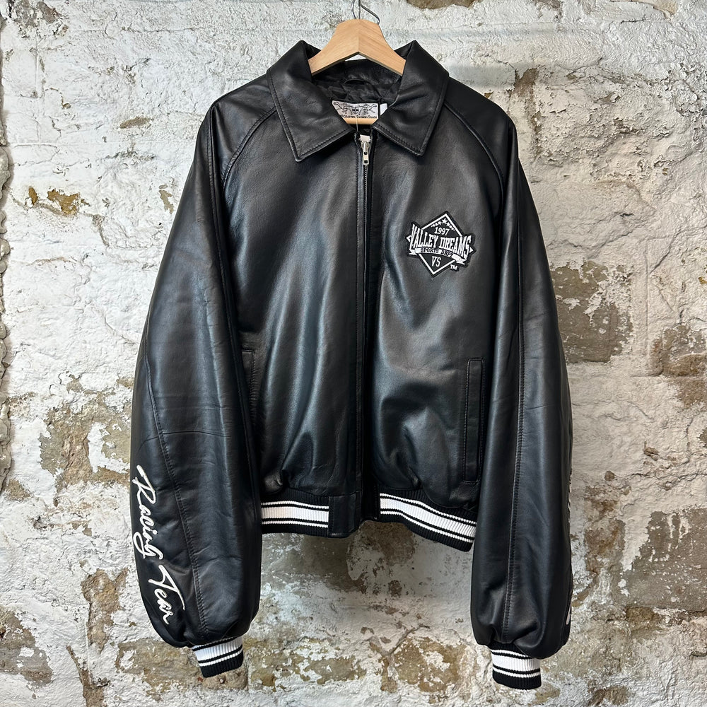 Vale Dreams Black Leather Coach Jacket Sz L