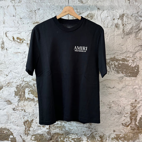 Amiri Hollywood White Bone Black T-shirt Sz S