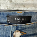 Amiri Green Camo Bones Blue Denim Jeans Sz 32