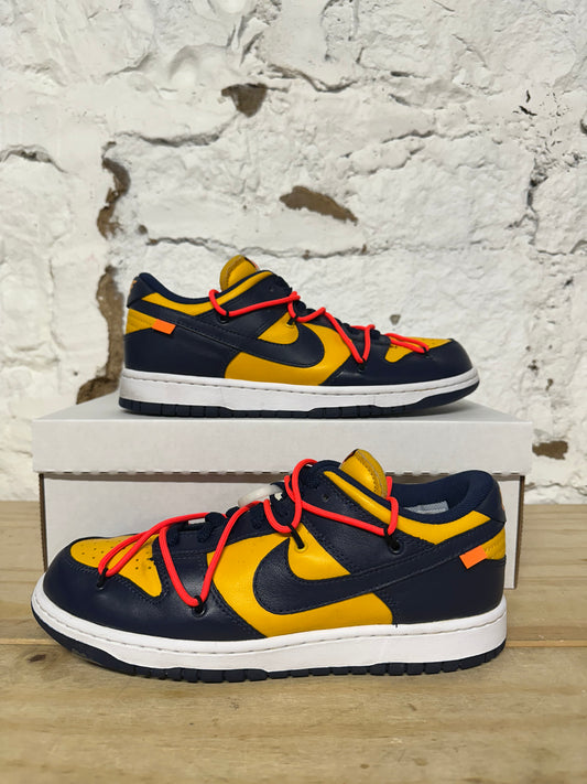 Nike Dunk Low Off White Blue Yellow Sz 9