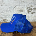 Amiri Paint Drip Spellout Blue Trucker Hat DS