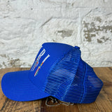 Amiri Paint Drip Spellout Blue Trucker Hat DS