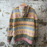 Supreme TNF Multicolor Knit Zip Up Hoodie Sz M