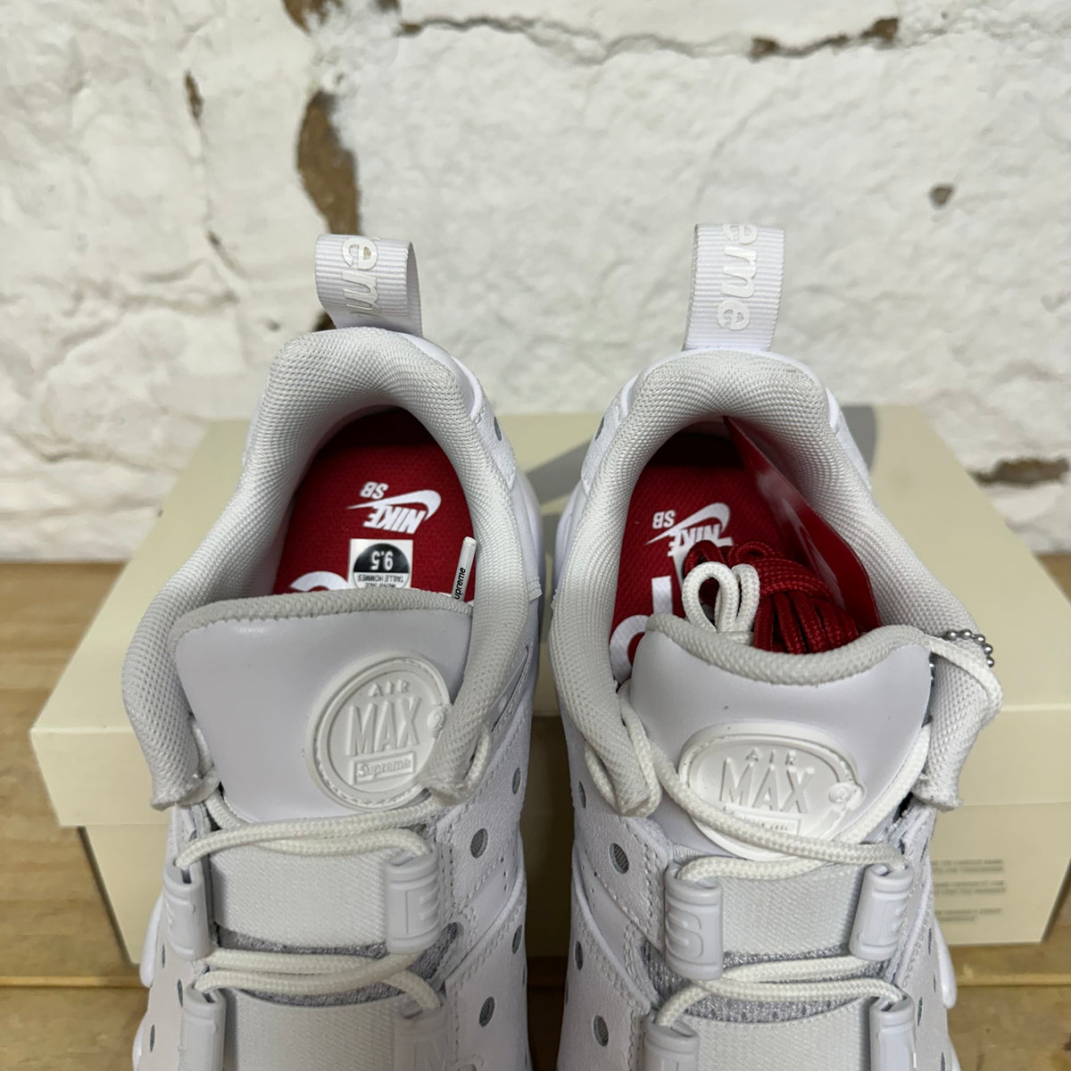 Nike Supreme SB Air Max 2 CB 94 Low White Gum Sz 9.5 DS