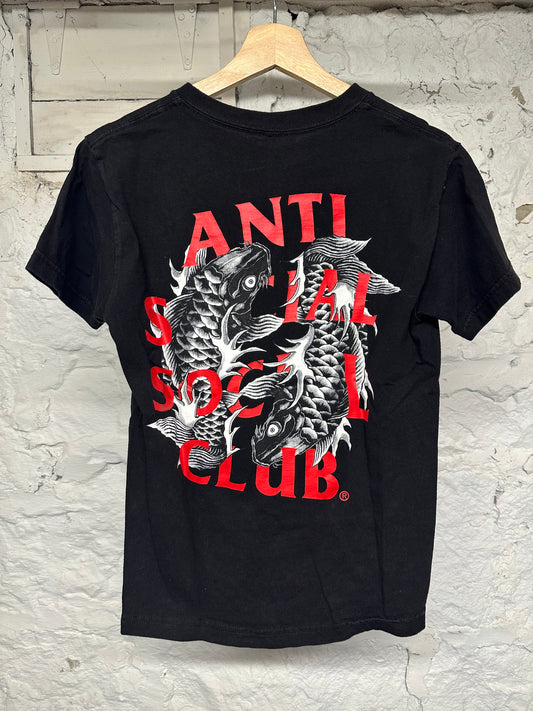 ASSC Koi Fish Black Red T-Shirt Sz S