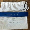 Versace Gold Medusa Logo Blue Belt Sz (85/34)