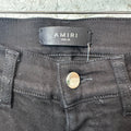 Amiri Knee Hole Plain Black Denim Jeans Sz 29