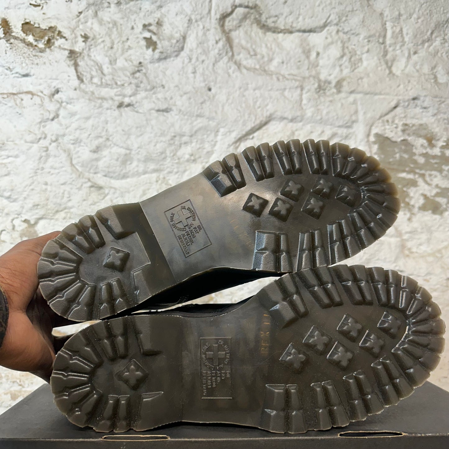 Rick Owens Doc 1460 Quad Sole Steel Toe Boot Sz 10.5 DS