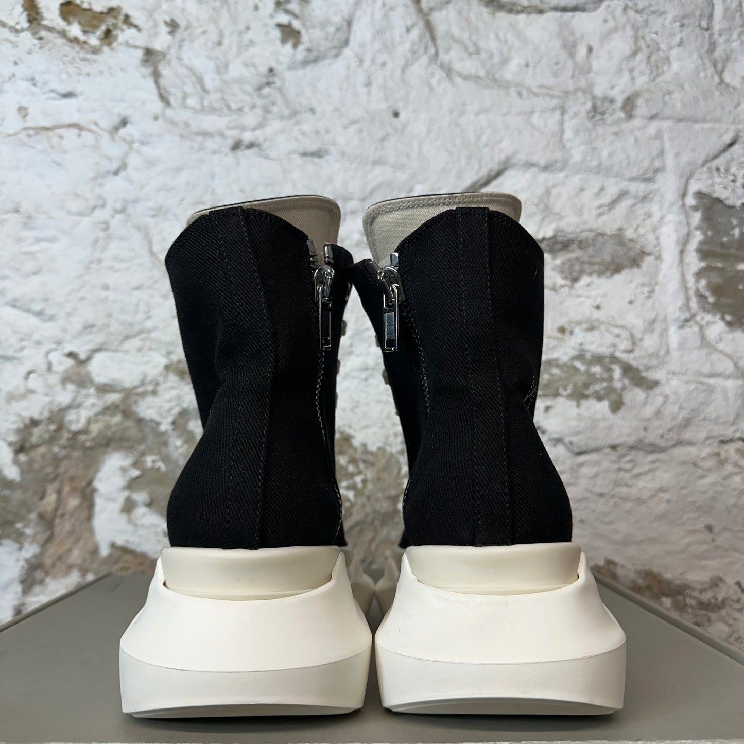 Rick Owens High Pentastitch Abstract Black Milk Sneaker Sz 6.5 (39)