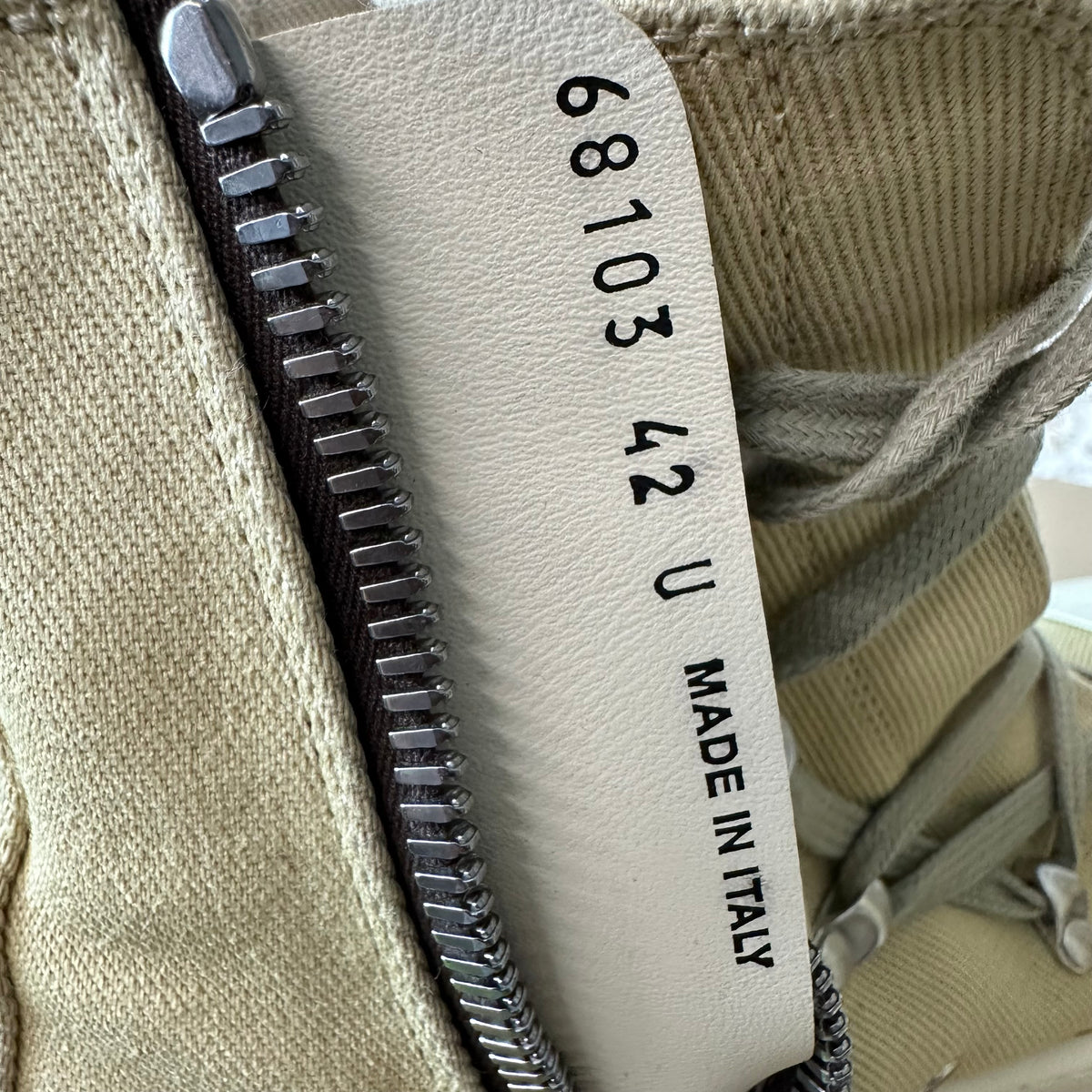 Rick Owens High Hexa Lace Parchment Milk Sneaker Sz 9 (42)