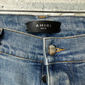 Amiri Distressed Side Spell Blue Denim Jeans Sz 33