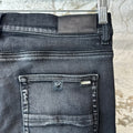 Amiri MX1 Camo Patch Black Denim Jeans Sz 34