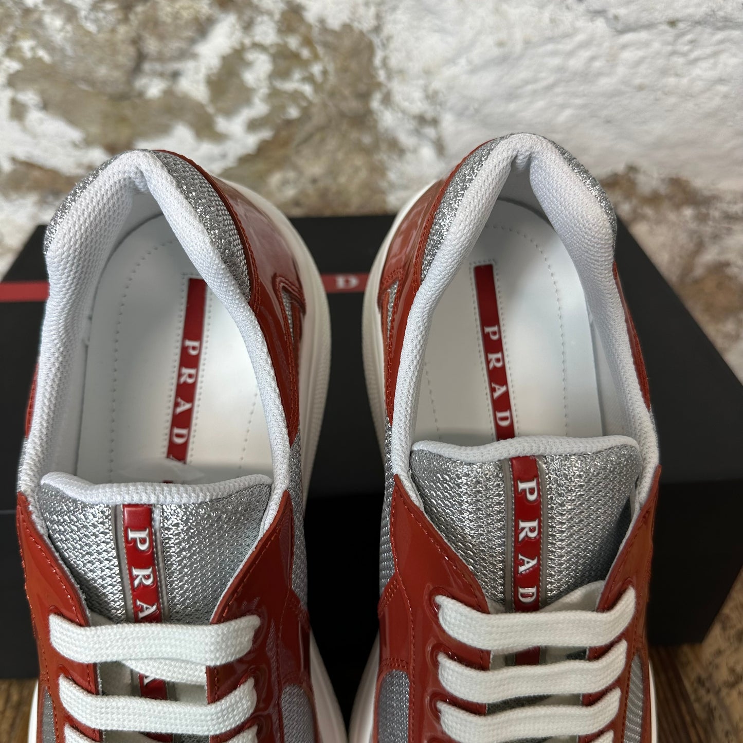 Prada Americas Cup Rame Patent Sneaker Sz 10 DS