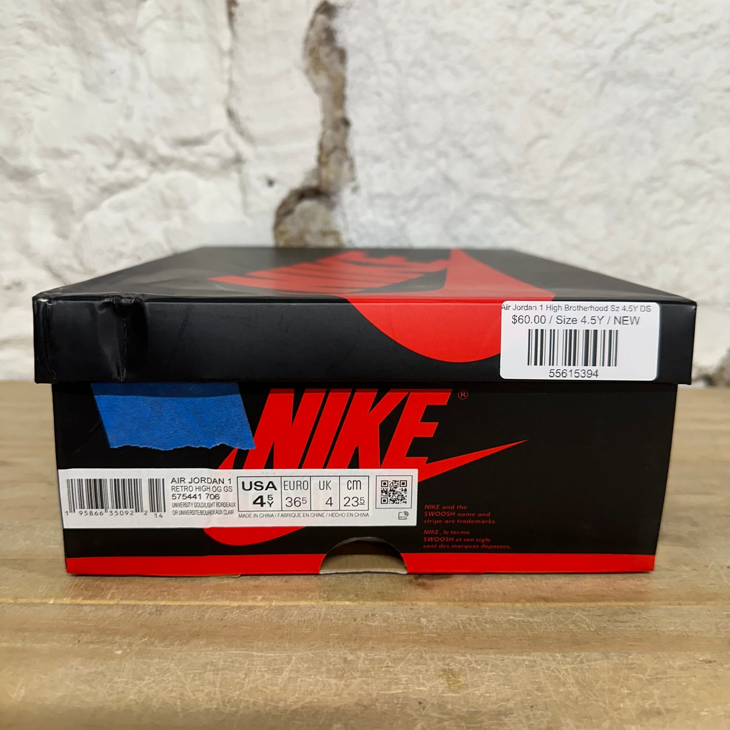 Air Jordan 1 High Brotherhood Sz 4.5Y DS
