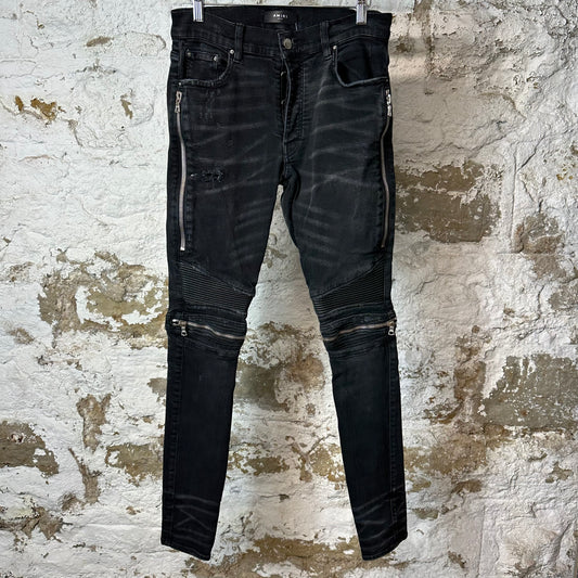 Amiri MX2 Black Patch Black Denim Jeans Sz 31