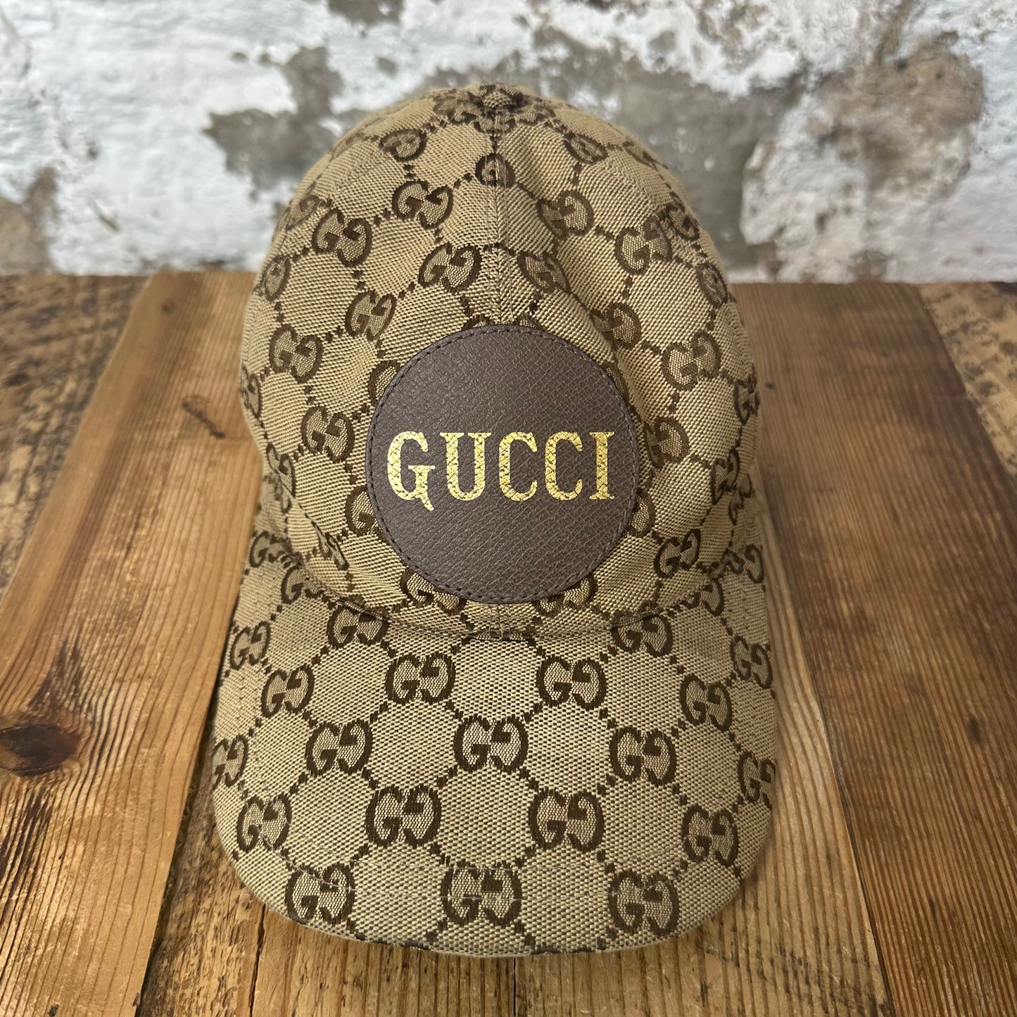 Gucci Brown GG Monogram Circle Logo Hat