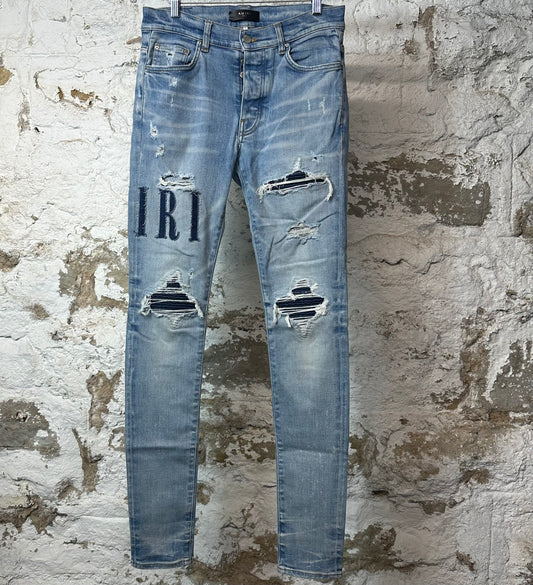Amiri MX1 Denim Spell Blue Denim Jeans Sz 30