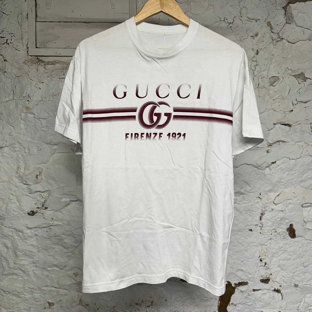Gucci Interlocking GG Firenze 1921 T-Shirt White Sz M