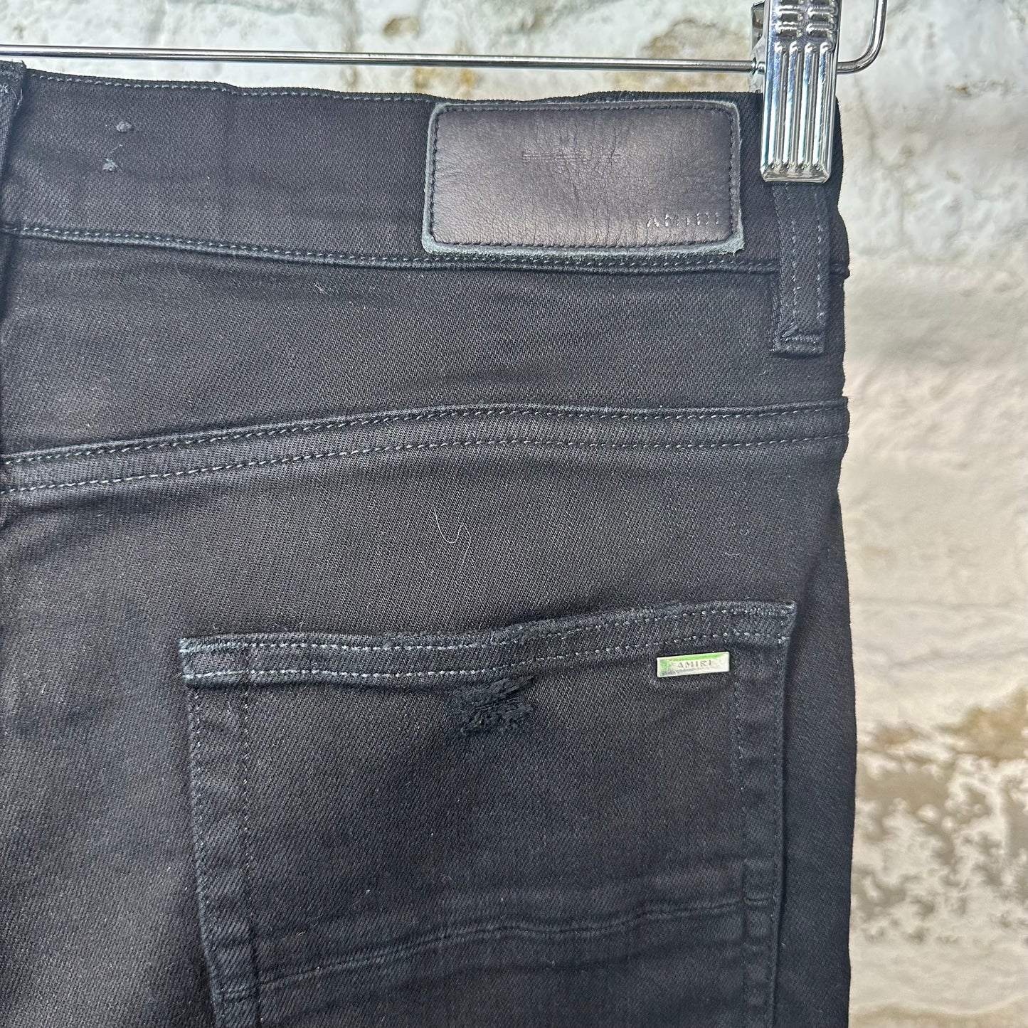 Amiri MX1 Brown Suede Black Denim Jeans Sz 31