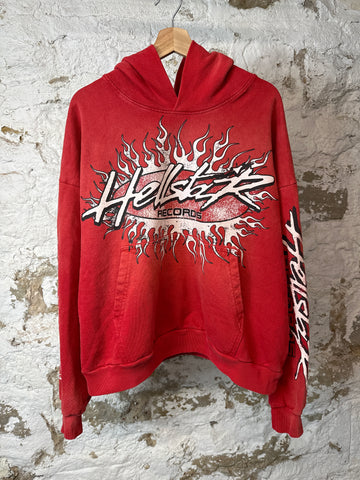 Hellstar Records Red Flame Hoodie Sz S