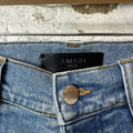 Amiri MX1 Green Suede Blue Denim Jeans Sz 28