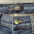 Amiri Knee Rip Dark Blue Denim Jeans