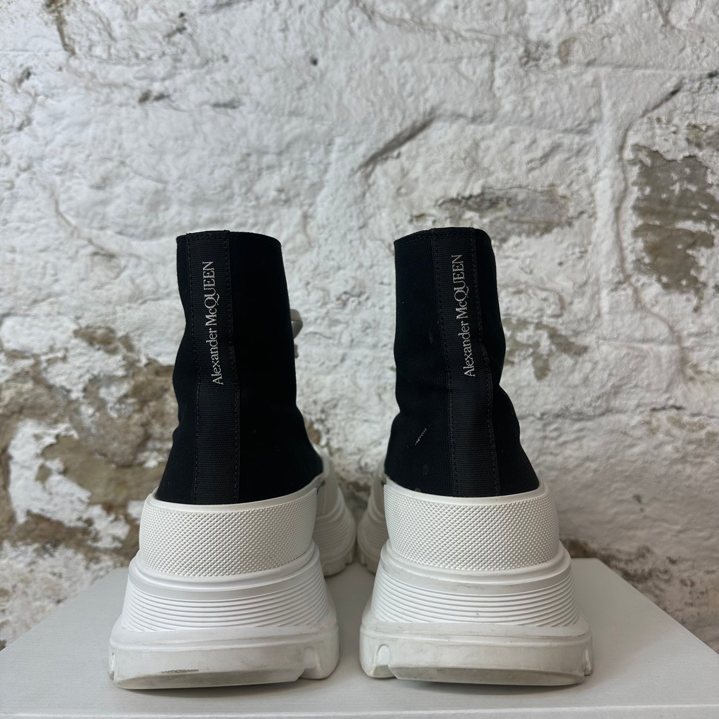 Alexander Mcqueen High Black White Tread Boot Sz 12 (45) No Box