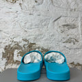 Balenciaga Turquoise Black Rubber Slide
