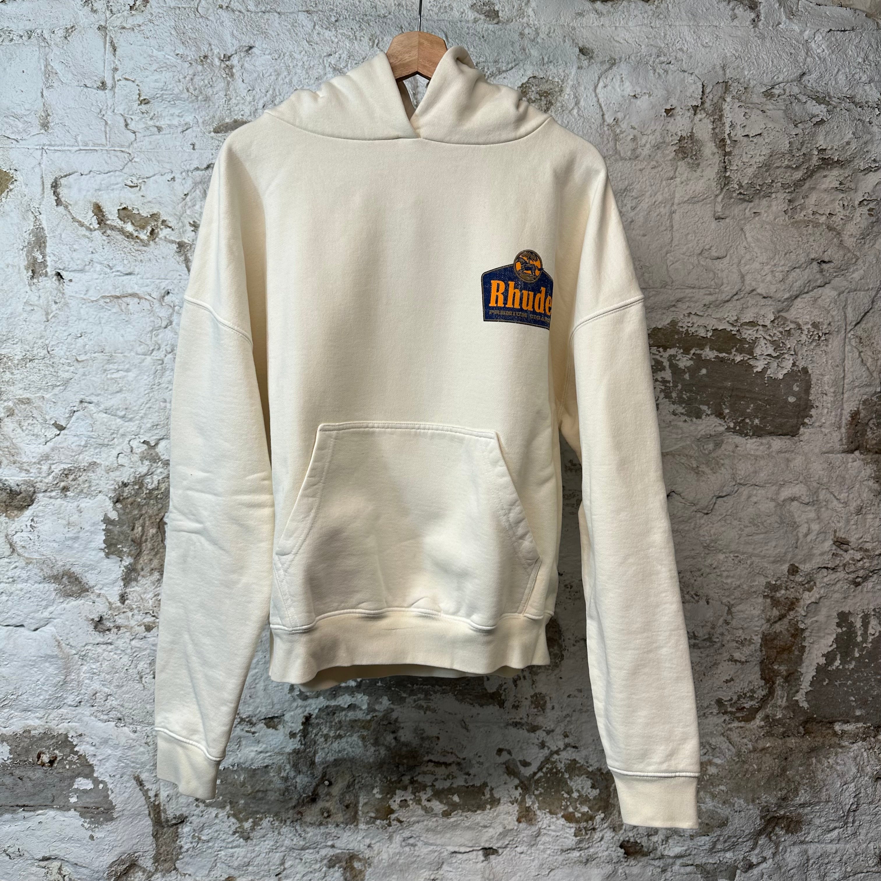 Rhude Premium Cigars Hoodie Cream Sz M