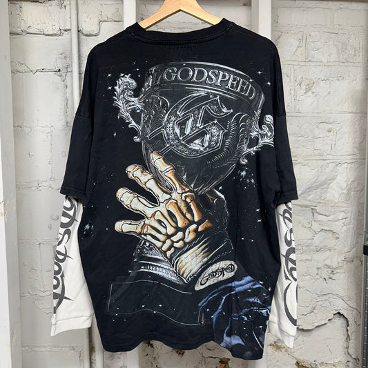 Godspeed Skeleton Helmet Black Thermal Long Sleeve Sz M