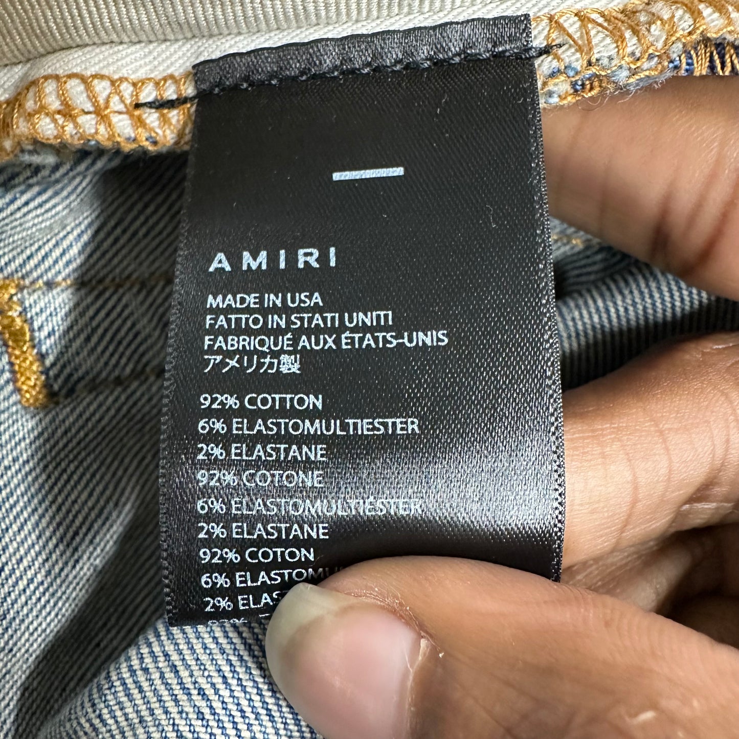 Amiri Plain Blue Denim Jeans Sz 34