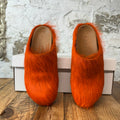 Marni Fussbett Sabot Orange Fur Mule Sz 5.5 (37.5)