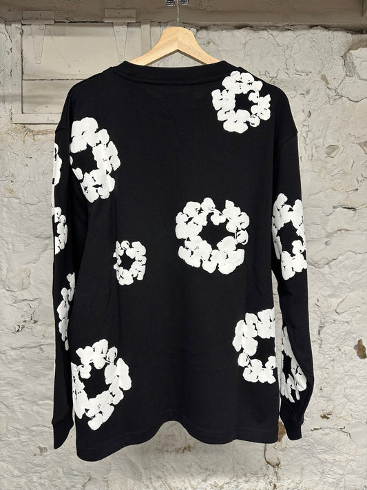 Denim Tears Black White Wreaths L/S Sz L DS