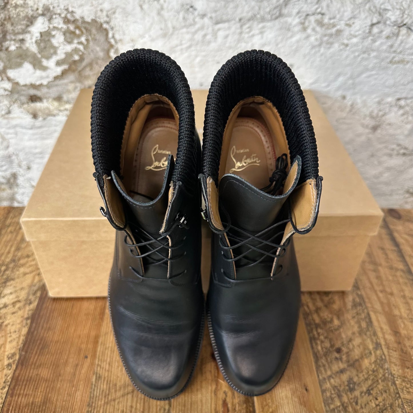 Christian Louboutin Trapman Leather Hiking Boot Black Sz 8.5 (41.5)