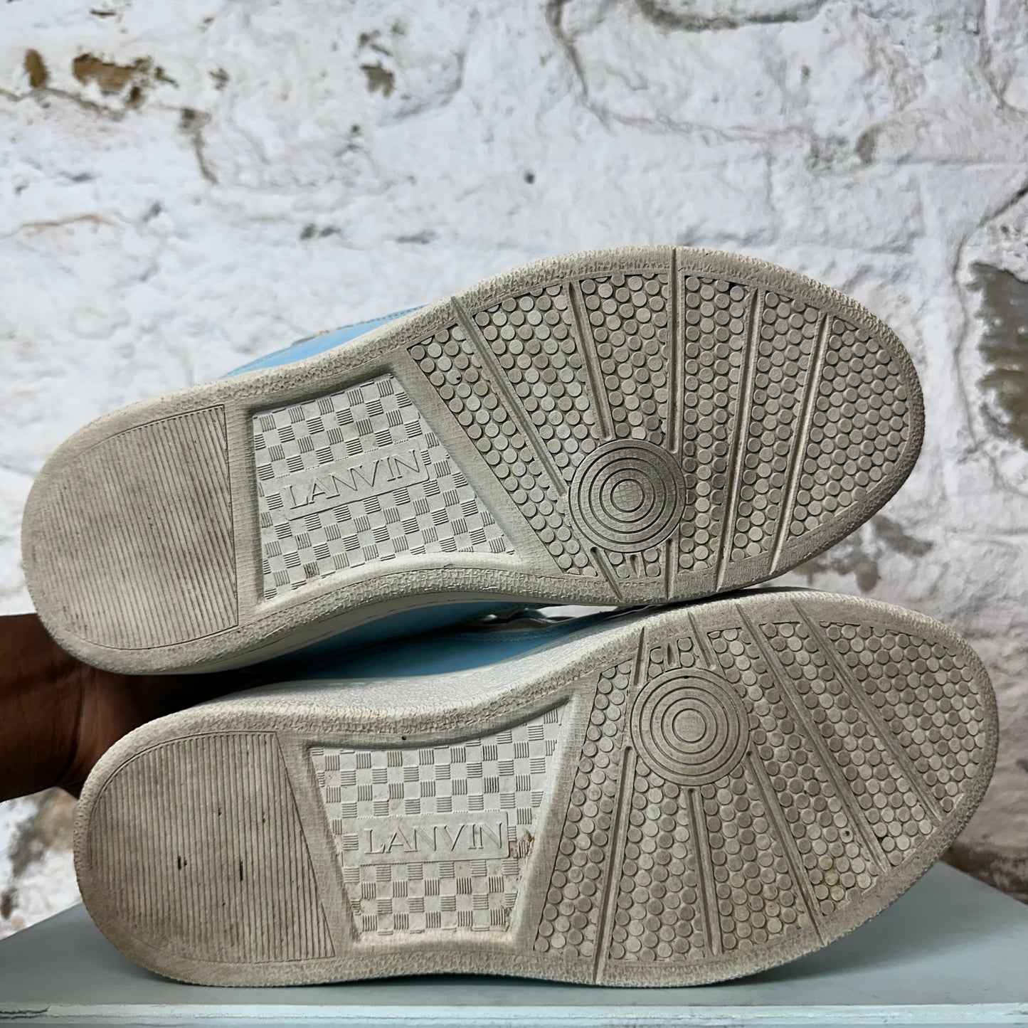 Lanvin Curb Light Blue Lace Clear White Blue Sneaker Sz 9 (42)