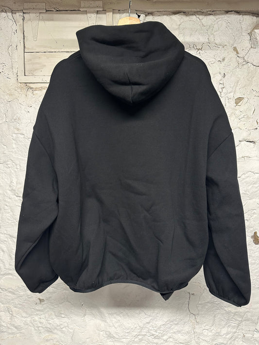 FOG Essentials Black Rubber Logo Hoodie Sz S