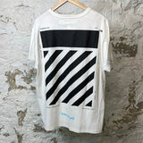 Off White Black Lines T-shirt White Sz S