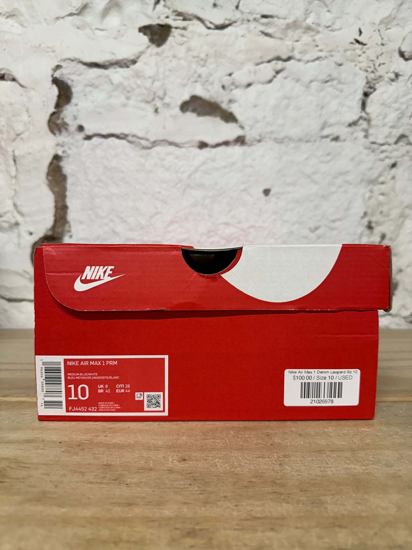 Nike Air Max 1 Denim Leopard Sz 10