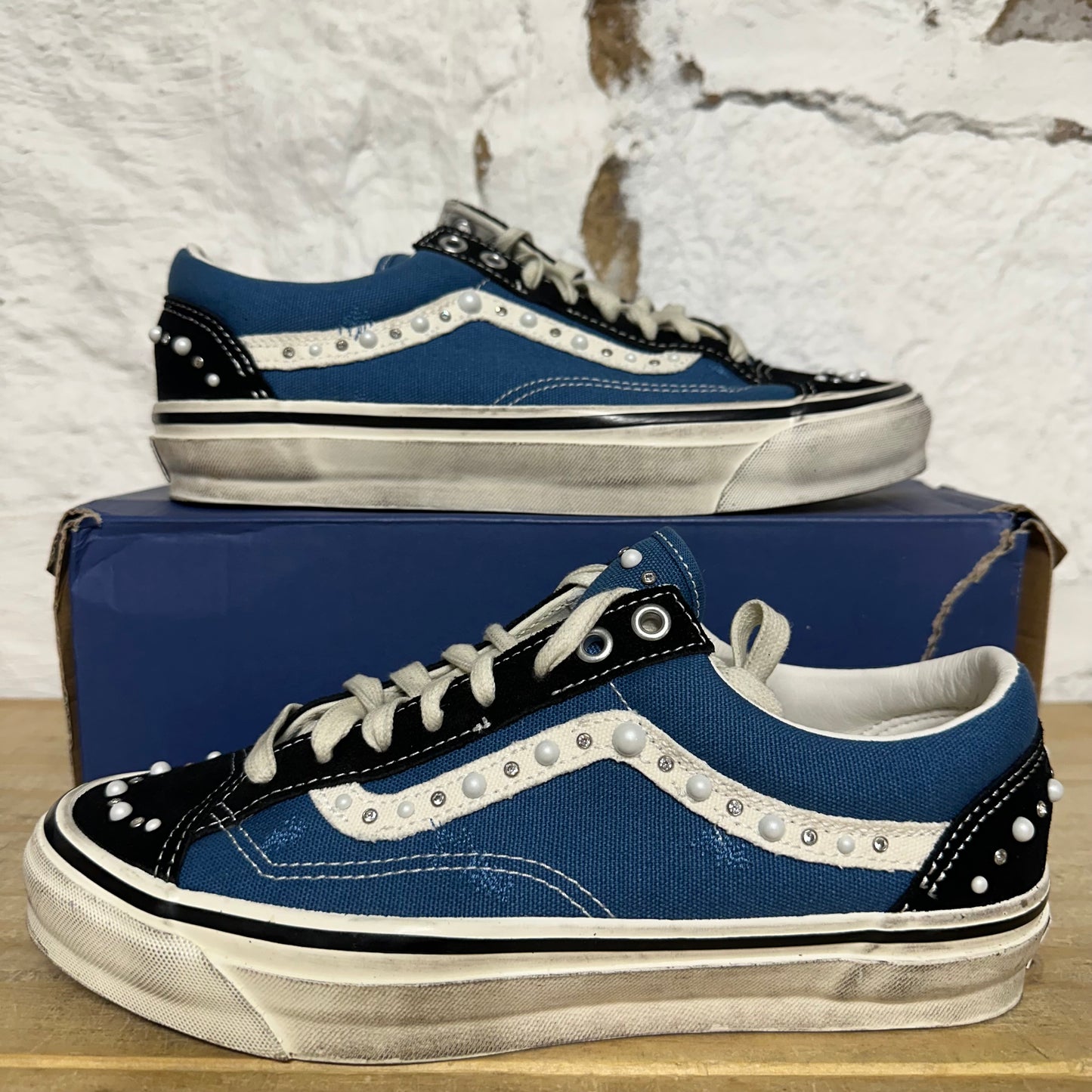 Vans LX Old Skool 36 Pearlized Black Navy Sz 8