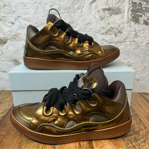 Lanvin Curb Black Lace Gold Sneaker Sz 12 (45)