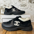 Chanel CC Black White Trainer Sneaker Sz 10 (43)