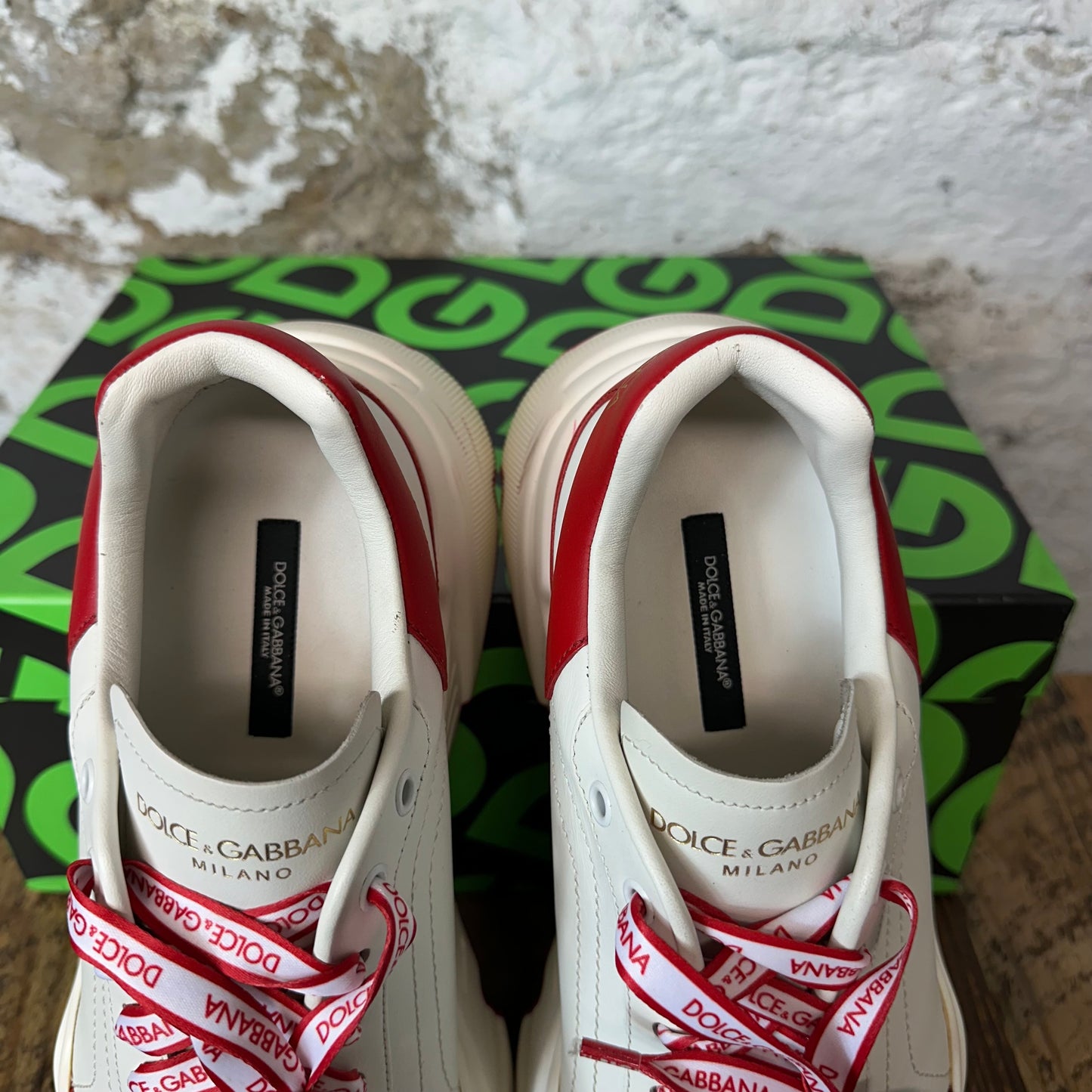 Dolce Gabbana White Red Daymaster Sneaker Sz 9