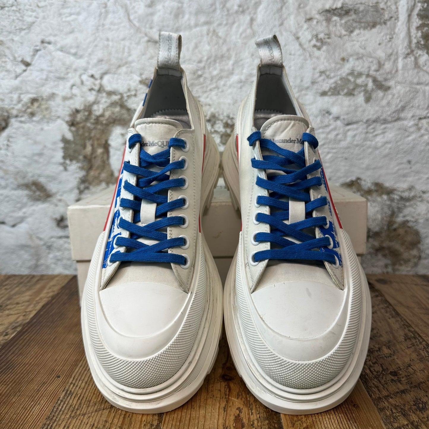 Alexander Mcqueen Blue Spell White Tread Boot Low Sz 10 (43)