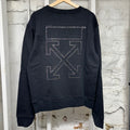 Off-White Rhinestone Black Crewneck Sz L