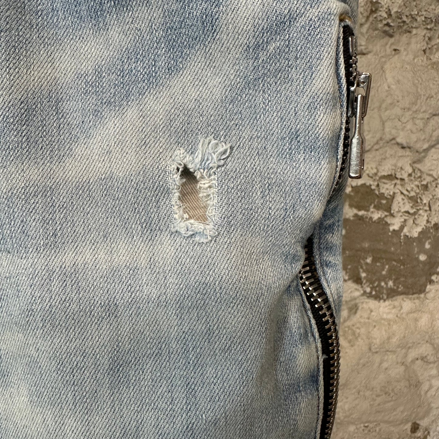 Amiri MX2 Multicolor Flannel Blue Denim Jeans Sz 32