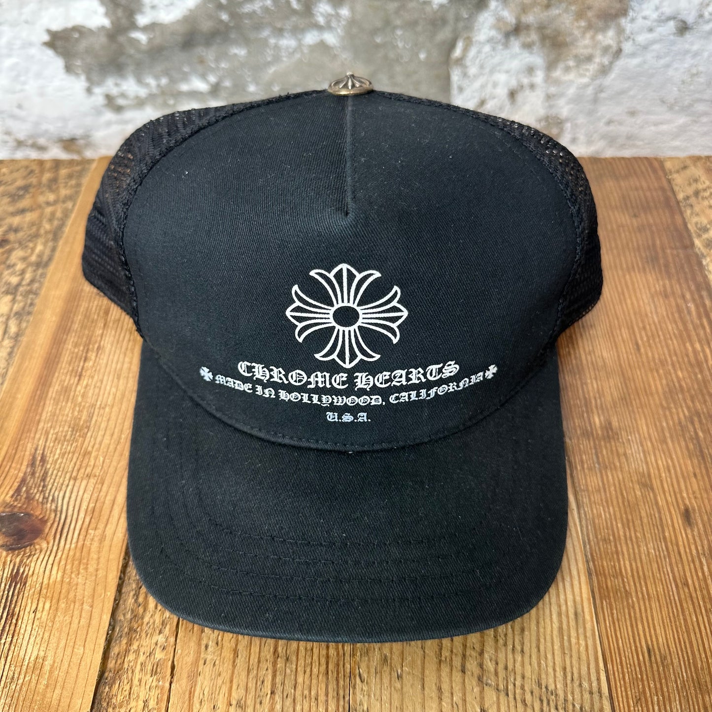 Chrome Hearts Printed Cross Black Trucker Hat