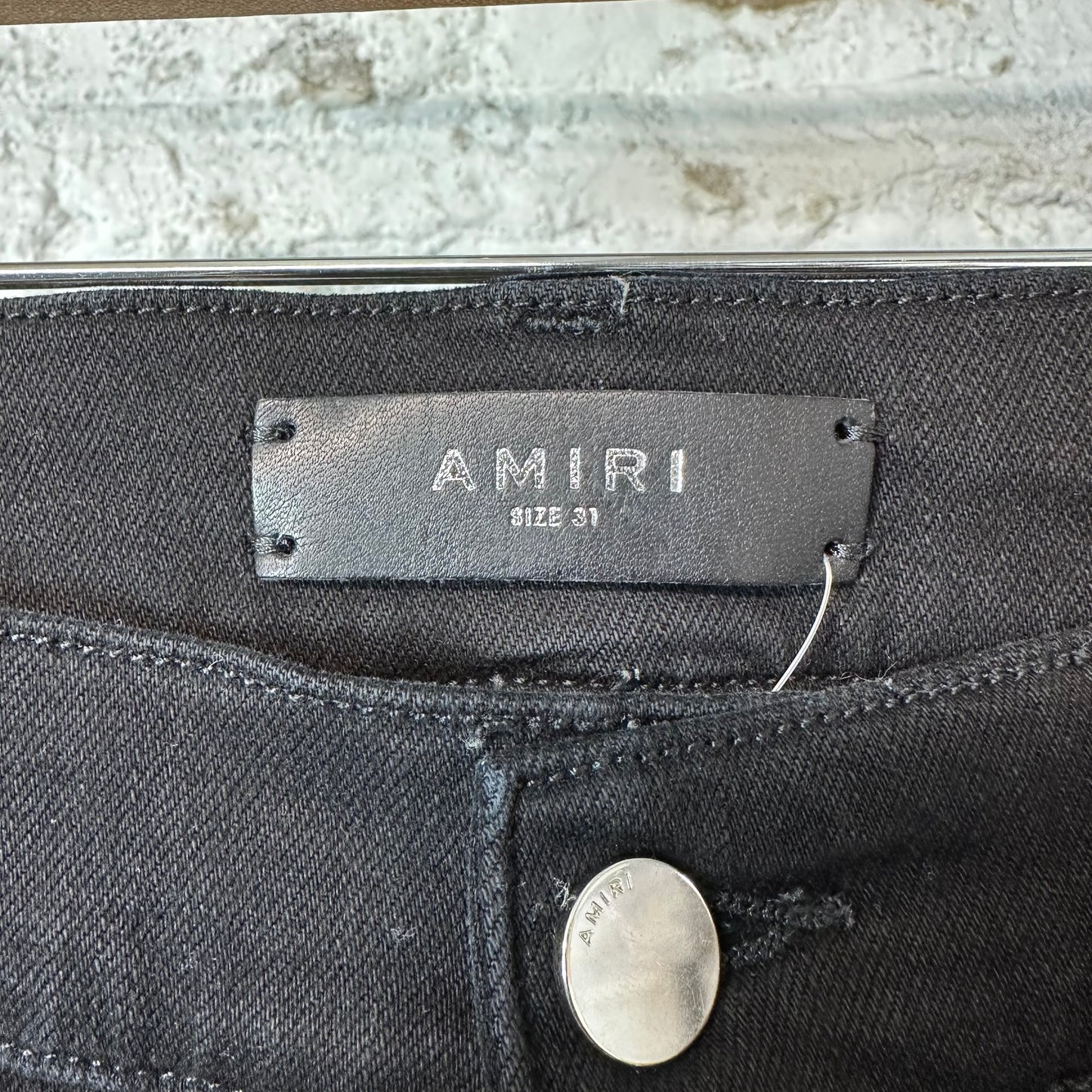 Amiri MX1 Snakeskin Black Denim Jeans Sz 31